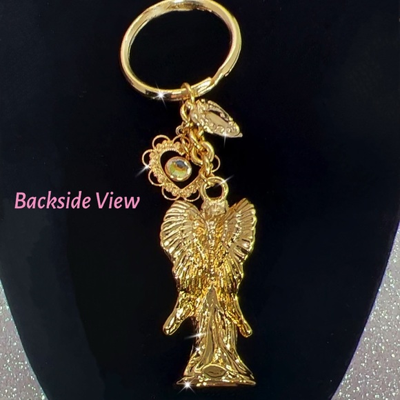 Guardian Angel Holding a Heavy Heart Keychain/Purse Chain - Picture 2 of 5